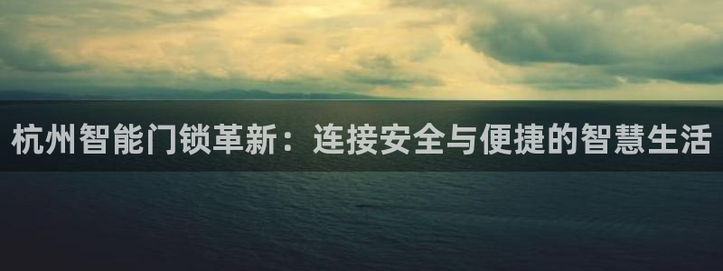 开丰娱乐app：杭州智能门锁革新：连接安全与便捷的智慧生活