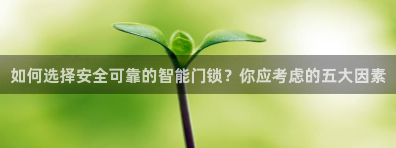 开丰娱乐月：如何选择安全可靠的智能门锁？你应考虑的五大因素