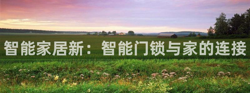 开丰娱乐登录：智能家居新：智能门锁与家的连接